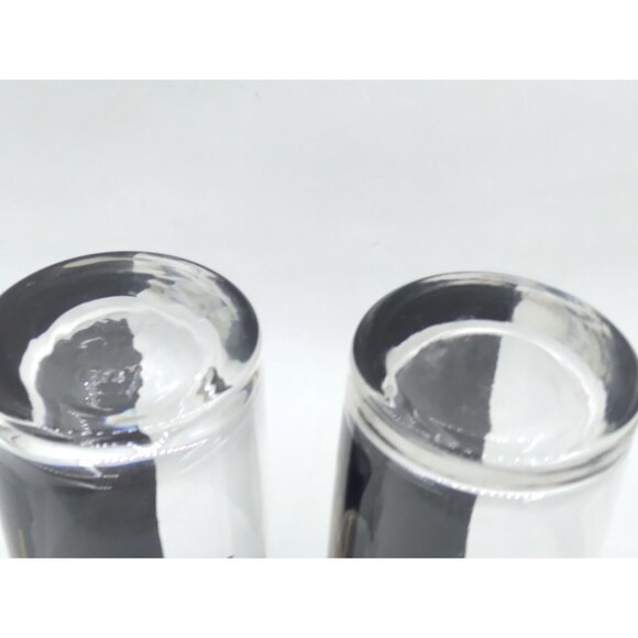 Vtg. Unique set of 2 MCM Deer Trees gold on black Clear high ball / tumblers - Picture 4 of 15